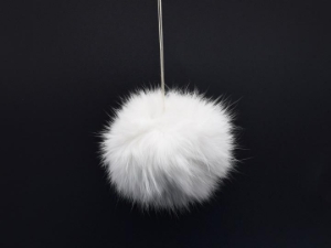 White Czech Rabbit Fur Pompom rabbit fur pompoms, rabbit fur pom poms