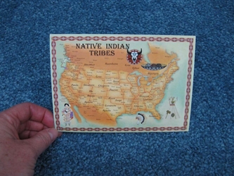 Native American Tribe Map Postcard 