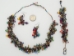 Beaded Necklace, Earrings, Bracelet Set: Grape Style - 1281-S03-AS (Y2GC05)