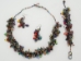 Beaded Necklace, Earrings, Bracelet Set: Grape Style - 1281-S03-AS (Y2GC05)