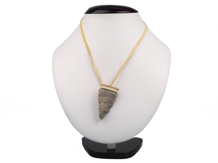 Polychrome Jasper Flintknapped Arrowhead Necklace - Art of Ishi