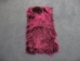 Dyed Tibet Lamb Plate: Dark Brown with Hot Pink Tips - 167-C002 (Y1JRJ)