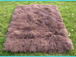 Tibet Lamb Rug: ~4x6 ft: Chocolate Brown 