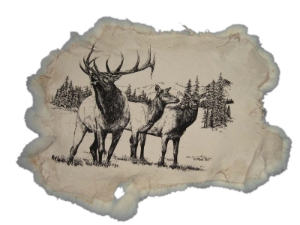 Printed Rabbit Skin: Elk Trio 