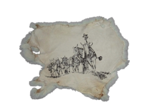 Printed Rabbit Skin: Cowboy & Mule Team 