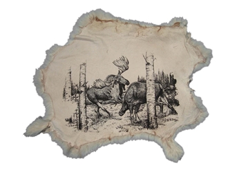 Printed Rabbit Skin: Charging Moose 