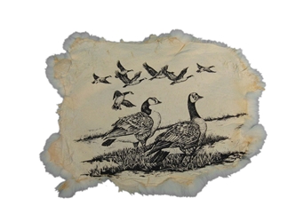 Printed Rabbit Skin: Geese 