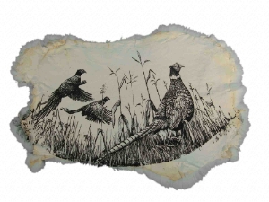Printed Rabbit Skin: Pheasant 
