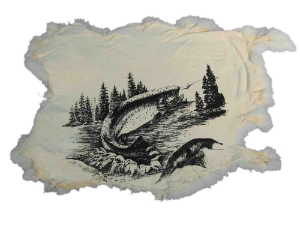 Printed Rabbit Skin: Rainbow Trout 