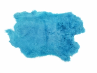 Dyed Rabbt Skin: Turquoise Blue 