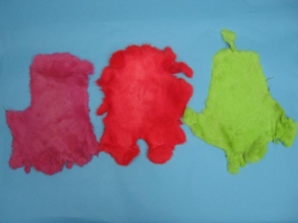 Dyed Cut-Up Rabbit Skin: Assorted Colors 