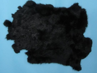Dyed Cut-Up Rabbit Skin: Black 