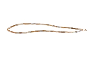 Long Clam Shell Wampum: Natural Caramel (strand) 