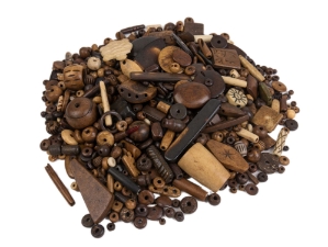 Assorted Bone Beads: Antiqued (~1 lb bag) bone beads