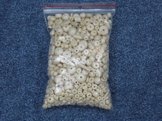 Assorted Bone Beads: White (~1 lb bag) bone beads