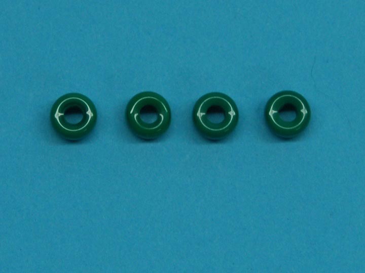 9mm Czech Glass Crow Beads Opaque Green (100 beads) glass beads