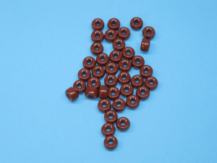 9mm Czech Glass Crow Beads Opaque Brown (100 beads) glass beads