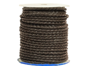 Round Braided Cord 3mm x 25 yard: Chocolate Brown 