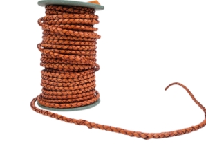 Round Braided Lace 3mm: Cognac (yard) 