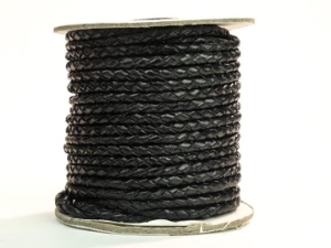 Round Braided Cord 5mm x 25 yard: Black 