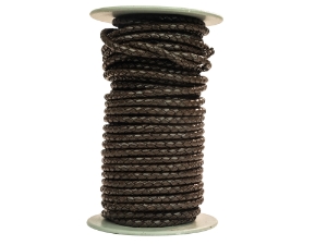Round Braided Cord 5mm x 25 yard: Chocolate Brown 