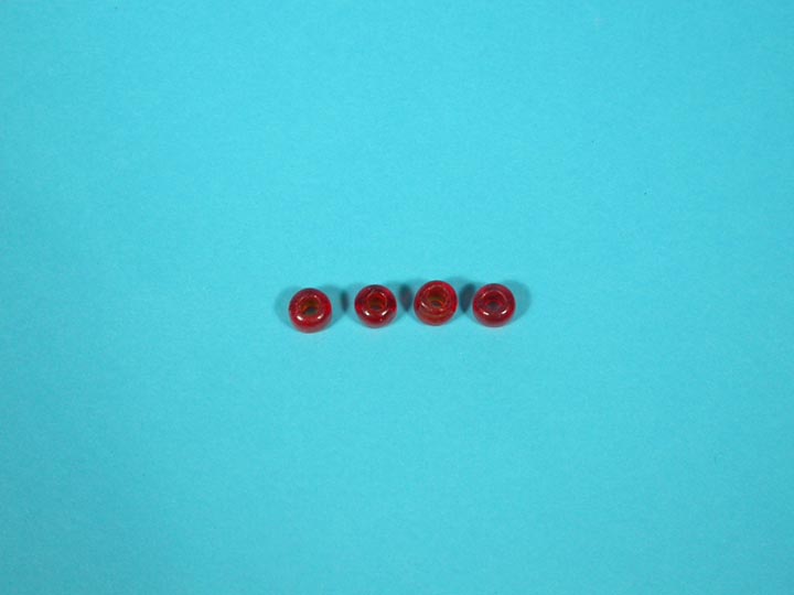 9mm Crow Beads: Translucent Light Red (kg) glass beads