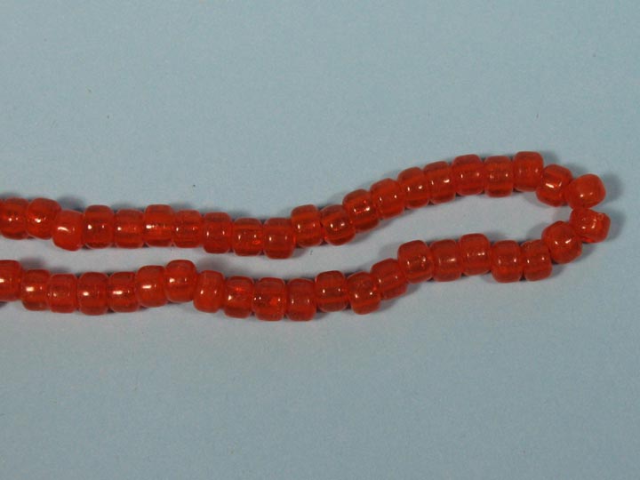9mm Crow Beads: Translucent Orange (kg) glass beads