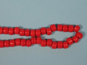 9mm Crow Beads: Opaque Red (kg) glass beads