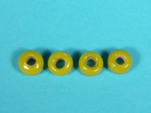 9mm Crow Beads: Opaque Yellow (kg) glass beads