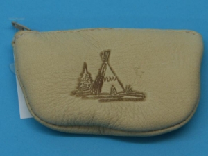 Huron Deerskin Zipper Change Pouch (2.5x4") change pouch, change purse, coin pouch, coin purse