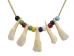 Real Water Buffalo Tooth Necklace: 5-Tooth - 404-605 (Y2KC11)