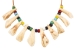 Real Water Buffalo Tooth Necklace: 10-Tooth - 404-610 (Y2KC11)