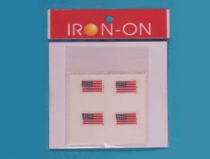 U.S. Flag: Stick-On: 4 pack Badge 