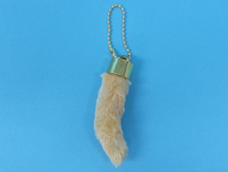 Synthetic Dyed Rabbit Foot Keychain: Beige 
