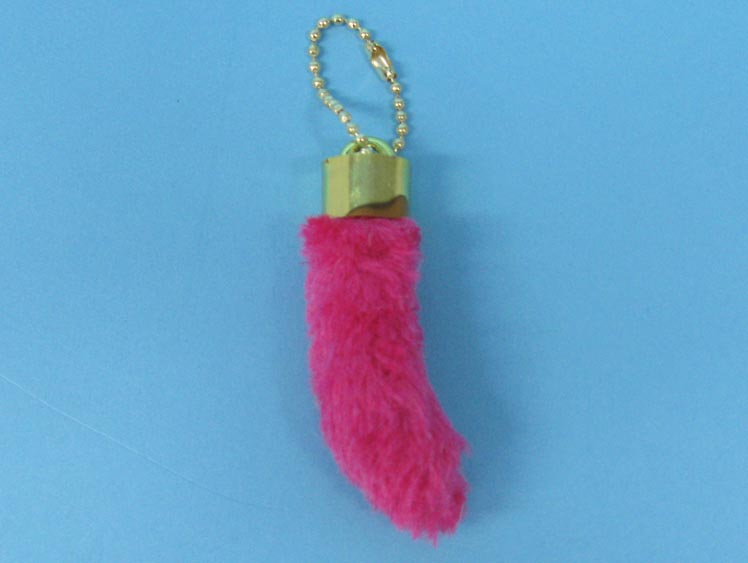 Synthetic Dyed Rabbit Foot Keychain: Pink 
