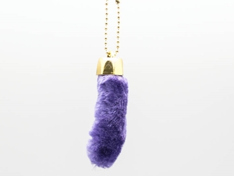 Synthetic Dyed Rabbit Foot Keychain: Purple 
