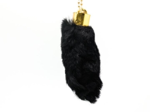 Dyed Rabbit Foot Keychain: Black 