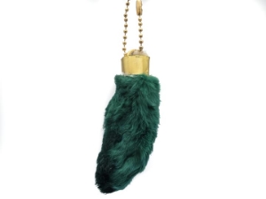 Dyed Rabbit Foot Keychain: Green 