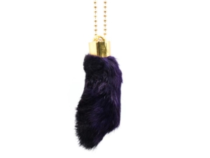 Dyed Rabbit Foot Keychain: Purple 