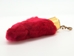 Dyed Rabbit Foot Keychain: Red - 42-02RD (Y1I)