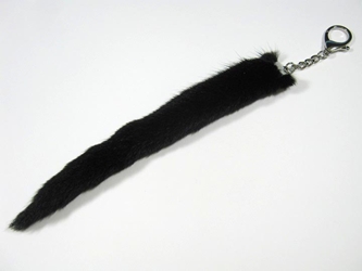 Black or Brown Mink Tail Keychain 