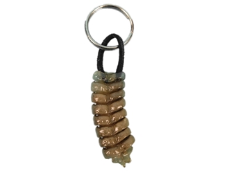 Rattlesnake Rattle and Leather Keychain 