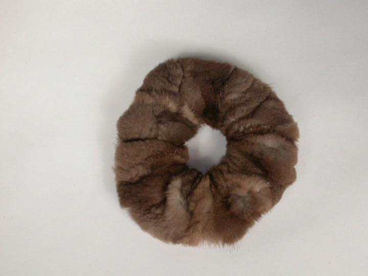 Mink Fur Hair Scrunchie: Sheared fur hair elastics