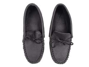 Huron Men's Black Moosehide Moccasins 