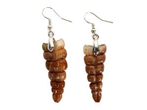 Real Rattlesnake Rattle Earrings: Small: Silver 