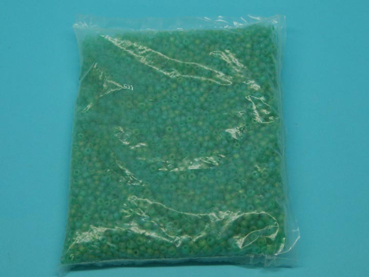 4/0 Czech Glass Beads Light Green Rainbow Matte (500 g bag) glass beads