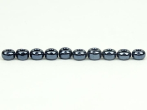 2/0 Seedbead Metallic Gunmetal (500 g bag) glass beads