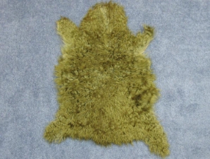 Dyed Angora Goatskin: #2: Small: Green: Assorted 