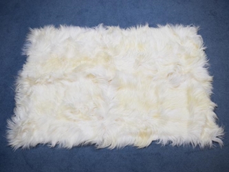 Kidassia Goatskin Rug: Bleached White 