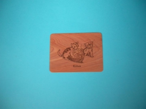Kittens Wooden Postcard 